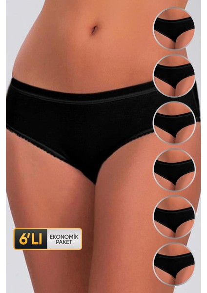 Kadın Basic Siyah Bikini 623 6'lı Ekonomik Paket