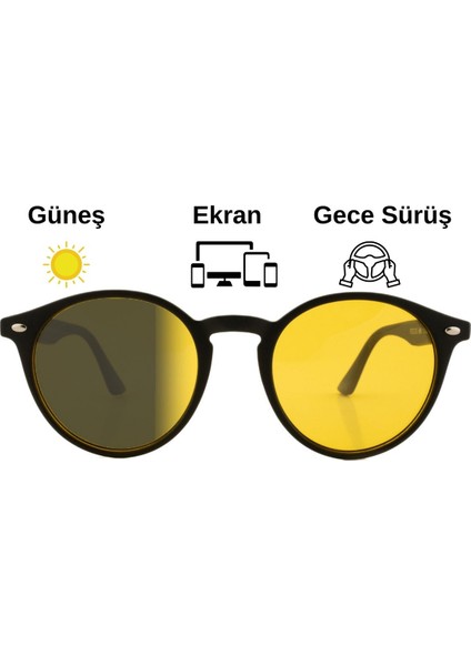 Antifar Fotokromik 3in1 Gözlük | Gece Sürüş | Ekran | Güneş | TS002