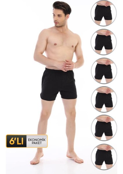 Erkek Süpem Siyah Spor Külot 791 6'lı Ekonomik Paket