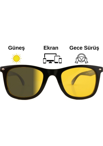 Antifar Fotokromik 3in1 Gözlük | Gece Sürüş | Ekran | Güneş | TS006