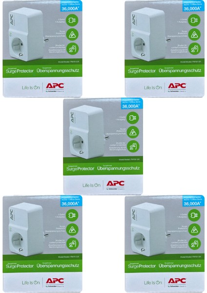 (5 Adet) Apc Tekli Akım Korumalı Priz (Beyaz)