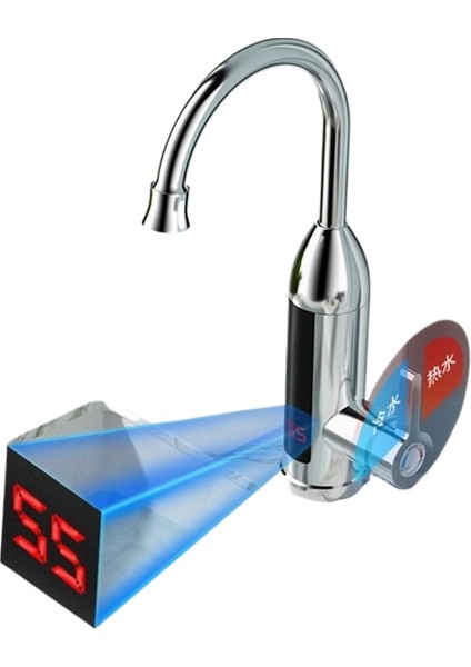 Ev Elektrikli Musluk Mutfak Banyo Lavabo Anında Sıcak ve Soğuk Sıcak Su Musluğu (Yurt Dışından)