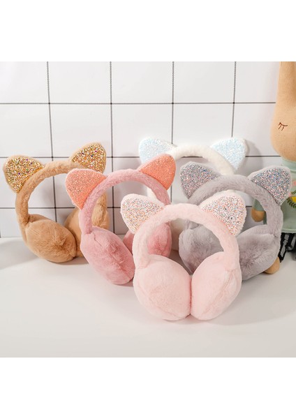 Payetli Kedi Kulaklı Çocuk Sıcak Kulak Manşonları Modelleme Peluş Kulak Manşonları Kış Soğuk Öğrenciler Kulak Örtüsü Sıcaklık (Yurt Dışından) modelleri