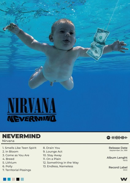 Nevermind Nirvana Büyük Boy Poster 50 x 70CM