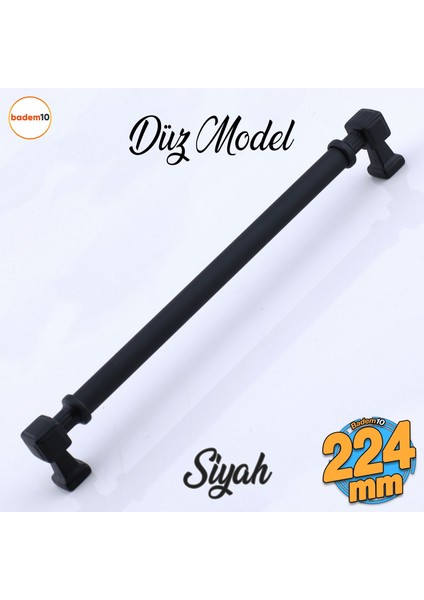 Talas 224 mm Düz Siyah Metal Kulp Mobilya Çekmece Mutfak Dolabı Dolap Kulpları Kulb 22.4 cm