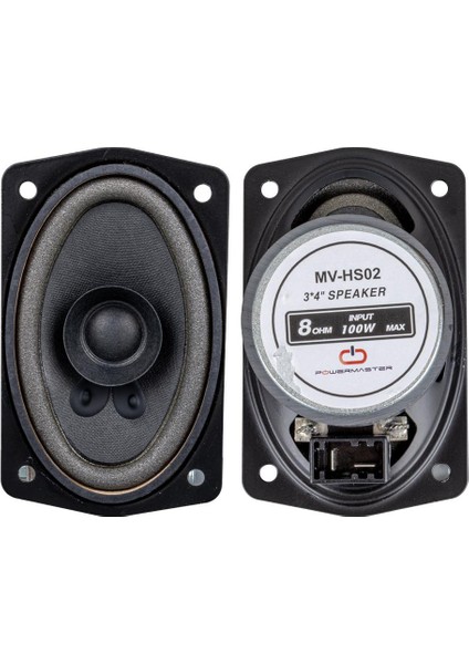 Magıcvoıce MV-HS02 3x4 7.5X10 cm 8 Ohm Max 100 Watt Oval Oto Hoparlör