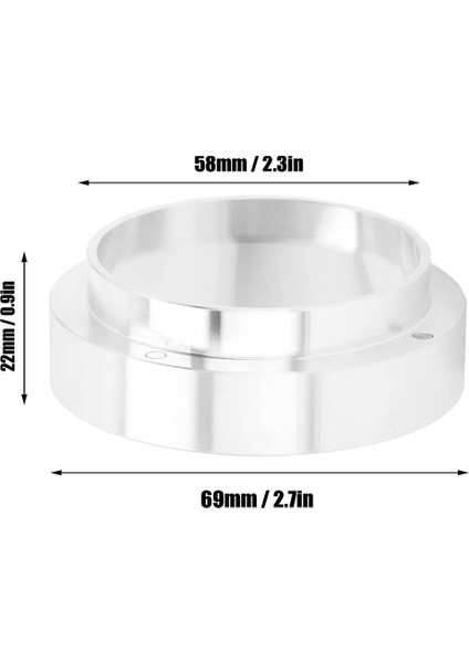 58MM Espresso Dozajlama Hunisi, Manyetik Halkalı Kahve Makinesi (Gümüş) (Yurt Dışından)