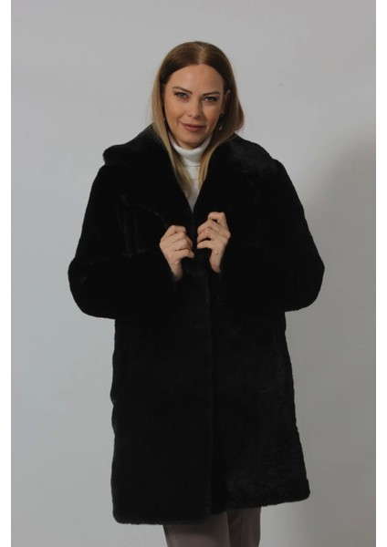 3240 Şapkalı Siyah Lüks Kaban modelleri