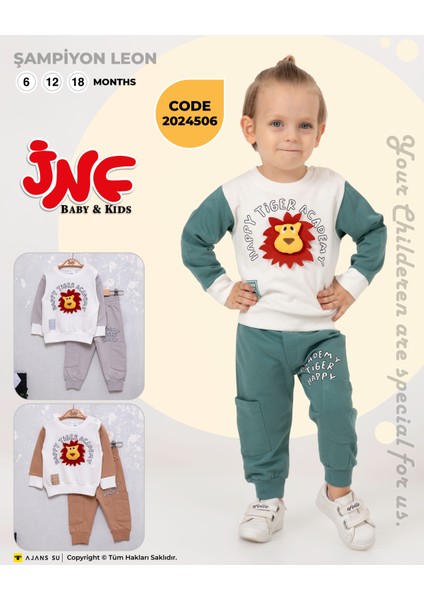 Erkek Bebek Leo Baskılı Pamuklu Ikili Spor Takım fiyatları