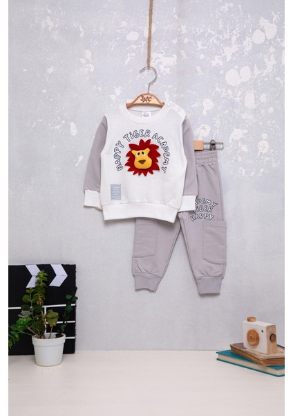 Erkek Bebek Leo Baskılı Pamuklu Ikili Spor Takım