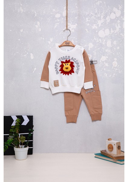 Erkek Bebek Leo Baskılı Pamuklu Ikili Spor Takım
