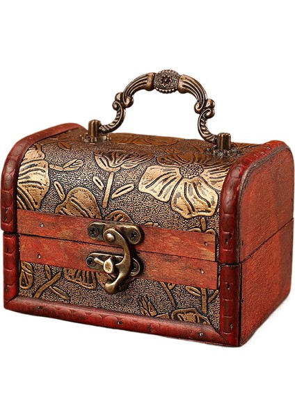 Vintage Wooden Paketleme Kutusu, Mücevher Depolama Kutusu, Lotus Stili (Yurt Dışından)