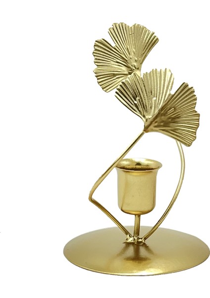Ginkgo Yaprağı Demir Mumu Tutucusu ve Mumu Depolaması Yaptı. (Yurt Dışından)