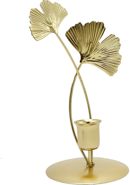 Ginkgo Yaprağı Demir Mumu Tutucusu ve Mumu Depolaması Yaptı. (Yurt Dışından)