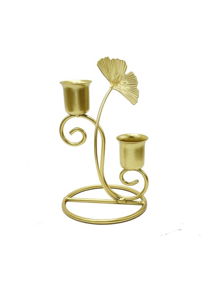 Ginkgo Yaprağı Demir Mumu Tutucusu ve Mumu Depolaması Yaptı. (Yurt Dışından)