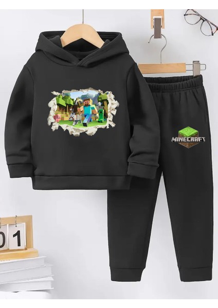 Kışlık Kız Erkek Çocuk Eşofman Takımı 5 6 7 8 9 10 11 12 Yaş Unisex Minecraft
