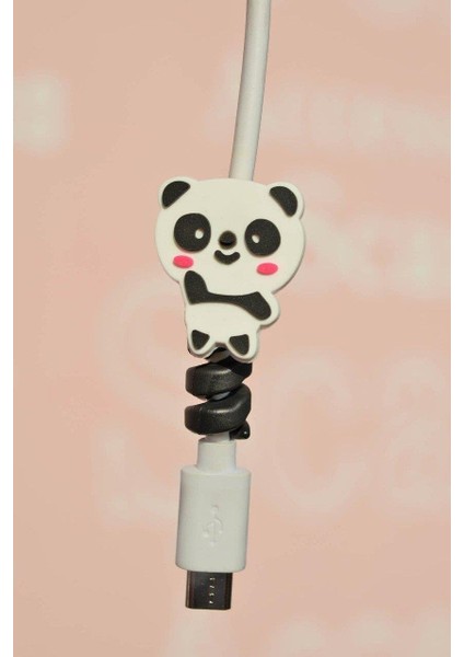 Sevimli Panda Şarj ve Kulaklık Kablo Koruyucu