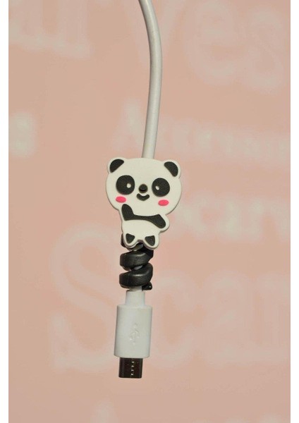 Sevimli Panda Şarj ve Kulaklık Kablo Koruyucu