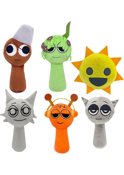 6 Parça Set 25Cm Sprunki Ritim Kutusu Oyuncak Peluş (Yurt Dışından)