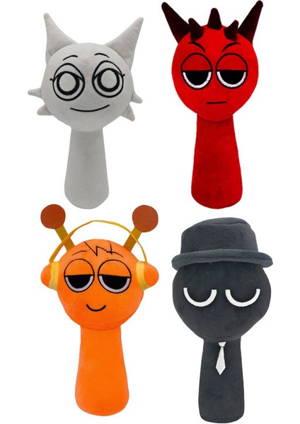 4 Parça Set 25Cm Sprunki Ritim Kutusu Oyuncak Peluş (Yurt Dışından)