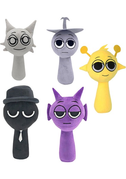 5 Parça Set 25Cm Sprunki Ritim Kutusu Oyuncak Peluş (Yurt Dışından)
