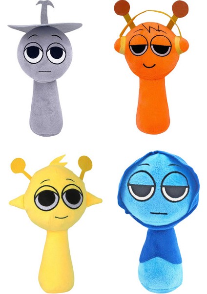4 Parça Set 25Cm Sprunki Ritim Kutusu Oyuncak Peluş (Yurt Dışından)