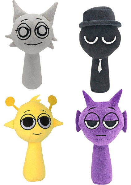 4 Parça Set 25Cm Sprunki Ritim Kutusu Oyuncak Peluş (Yurt Dışından)