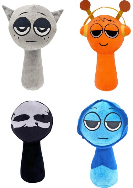 4 Parça Set 25Cm Sprunki Ritim Kutusu Oyuncak Peluş (Yurt Dışından)