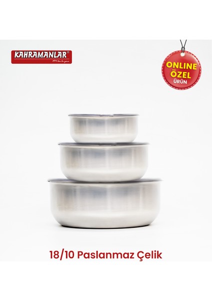 Chef Box 3’lü Çelik Saklama Kabı 6 Parça