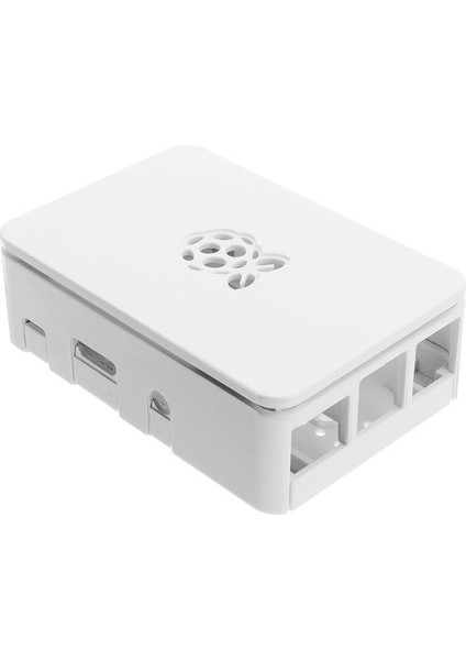 Raspberry Pi 4b Için Logolu Beyaz Abs Plastik Muhafaza Kutusu