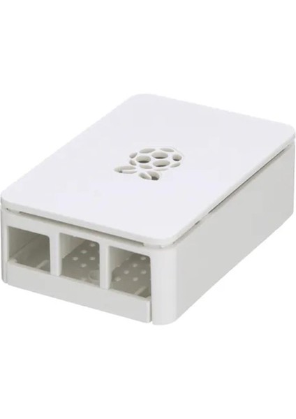 Raspberry Pi 4b Için Logolu Beyaz Abs Plastik Muhafaza Kutusu