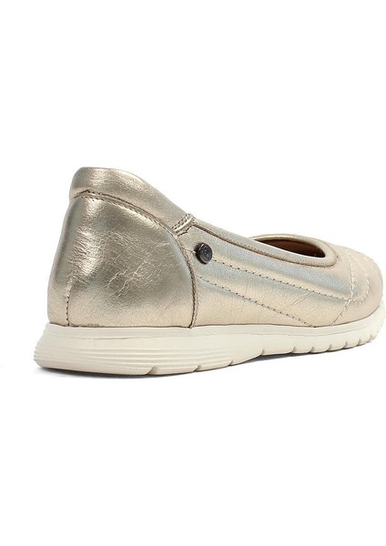 Kadın Altın Dikiş Detaylı Deri Ayakkabı indirimleri