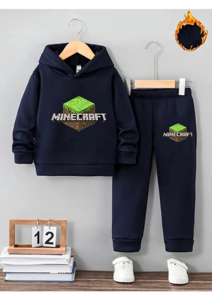 Kışlık Kız Erkek Çocuk Eşofman Takımı 5 6 7 8 9 10 11 12 Yaş Unisex Minecraft