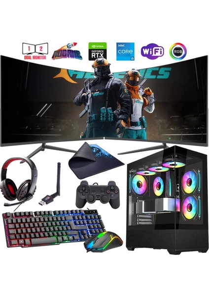 I5 14400F 32GB Ddr4 1tb M2 12GB RTX4070 Çift 24" 100Hz Mon. Oyun Bilgisayarı (Gaming Set)