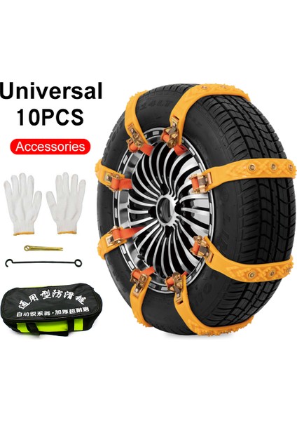 10 Parça Suv Genel Çamur Kar Lastiği Zinciri Acil Yardım Kar Kırma Kalın Tpu Lastiklere Zarar Vermeyen Kar Zincirleri Için Araba (Yurt Dışından) fiyatları