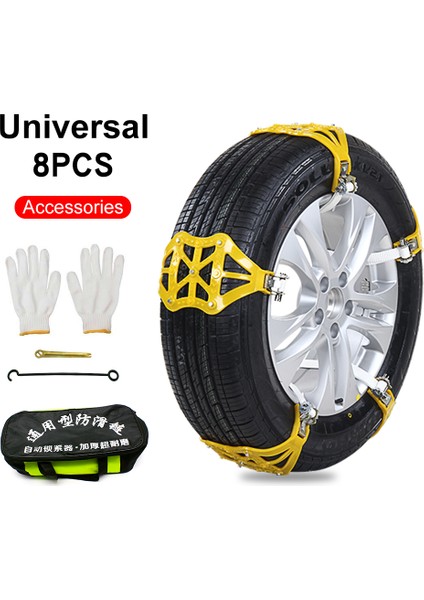 8 Adet Araçlar Için Kar Zinciri Kaymayı Önleyici Kar Lastiği Zinciri Sığır Tendonu Tekerlek Zinciri Kaymaz Buz Kar Çamur Yol Güvenliği Anti Kayma (Yurt Dışından) fiyatları