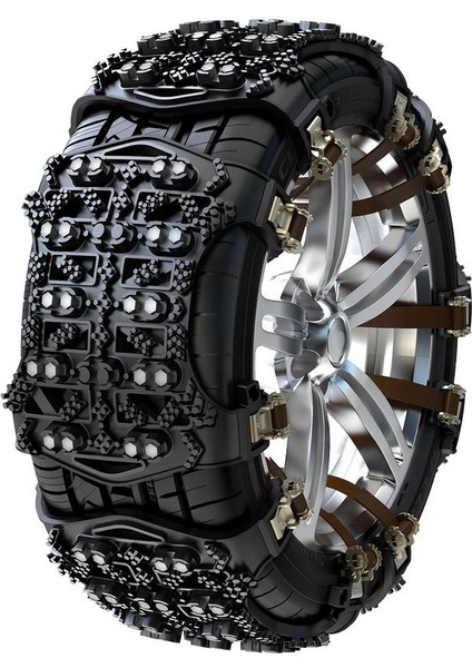 Siyah 6 Adet Kaymaz Kayış Otomobil Tekerlek Zinciri Araba Lastiği Kar Zincirleri Buz Kum Çamurlu Sürüş Için Suv Van Araçlar Için Ücretsiz Depolama Çantası ve Eldiven Ile (Yurt Dışından)