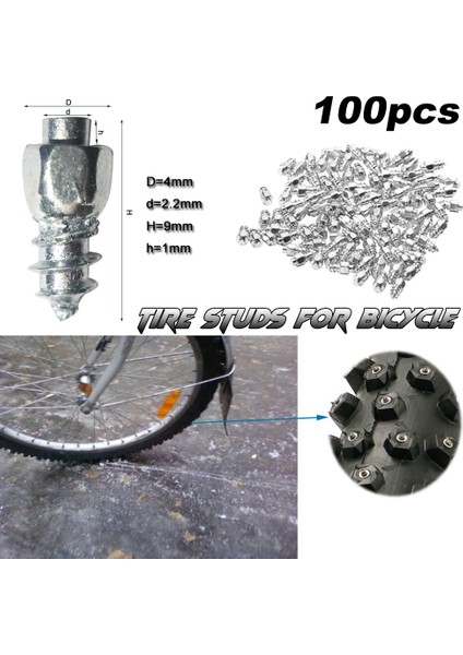 100 Adet Bisikletler ve Motorlar Için 9 mm Karbür Tırnaklı Tungsten Lastik Çiviler Kar Kaymaz Sivri Uçlar Anti-Slip Anti-Buz ile Montaj Aleti (Yurt Dışından) fiyatları