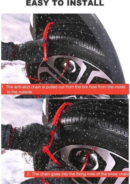 Araba Kaymaz Zip Bağ Snow Chains Naylon Plastik Araç Acil Durum Off Road Kaymaz Lastik Zincirleri Bağları (Yurt Dışından)