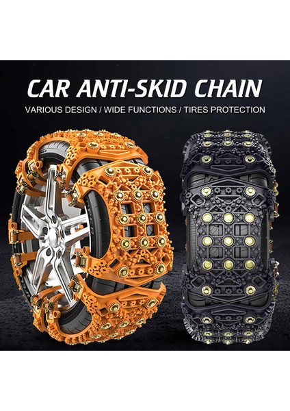 Siyah Kış Lastiği Kar Zinciri Evrensel Kayma Önleyici Kayış Güvenli Sürüş Kar Buz Kum Çamurlu Offroad Için Çoğu Araç Suv Van Tekerlek (Yurt Dışından)
