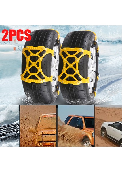 Sarı 1 Adet Araba Lastik Kar Zinciri Otomobil Kamyon Ayarlanabilir Kış Çamur Kaymaz Güvenlik Acil Güvenlik Lastik Tekerlek Zinciri Kemer (Yurt Dışından) fiyatları