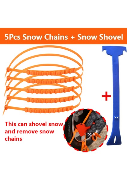 5 Adet ve Kar Küreği Lastik Tekerlek Zinciri Kaymaz Acil Kar Zincirleri Buz Kar Çamur Kum Güvenli Sürüş Kamyon Suv Oto Araç Aksesuarları (Yurt Dışından)