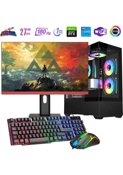 I5 13400F 16GB Ddr4 512GB M2 12GB RTX4070 27" 180Hz Mon. Oyun Bilgisayarı