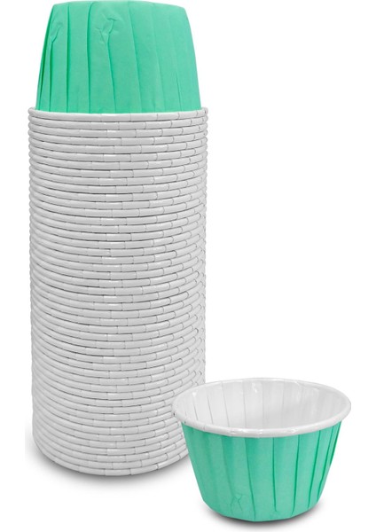 Mat Mint Yeşili Muffin Kek Kapsülü 50'li x 5 Paket