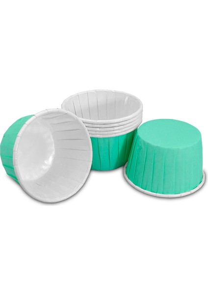 Mat Mint Yeşili Muffin Kek Kapsülü 50'li x 5 Paket