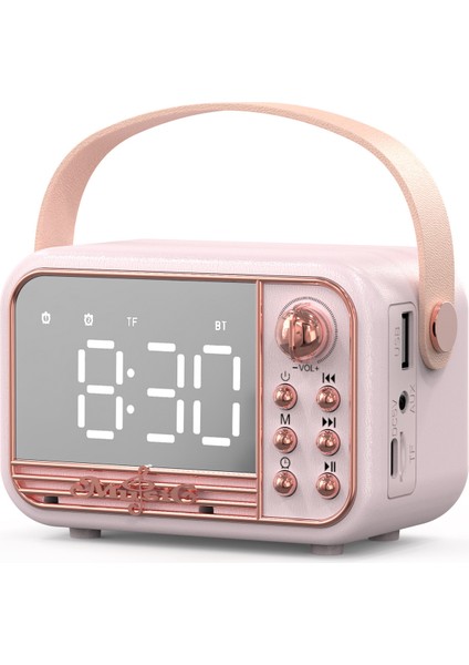 Retro Bluetooth Çalar Saat Ayna Küçük Hoparlör (Yurt Dışından)