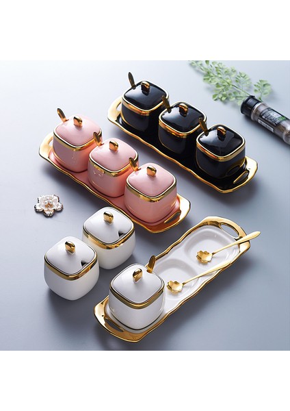 Yüksek Dereceli Seramik Baharat Kavanozu Mutfak Malzemeleri Üç Parçalı Set (Yurt Dışından) fiyatları