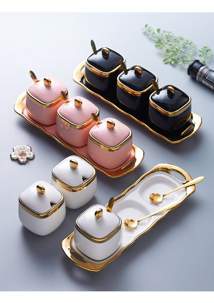 Yüksek Dereceli Seramik Baharat Kavanozu Mutfak Malzemeleri Üç Parçalı Set (Yurt Dışından) fırsatları