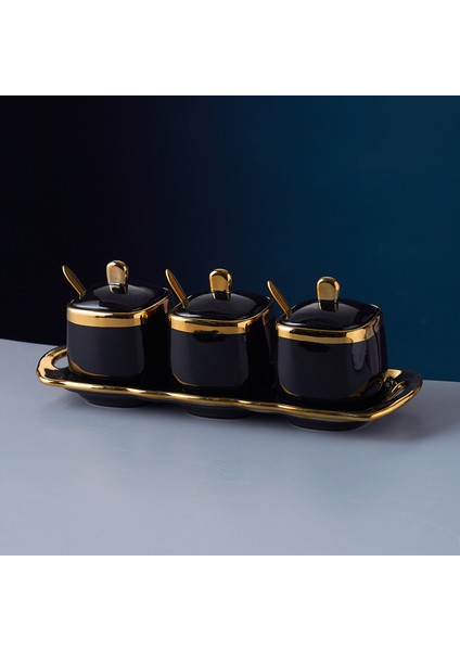 Yüksek Dereceli Seramik Baharat Kavanozu Mutfak Malzemeleri Üç Parçalı Set (Yurt Dışından)