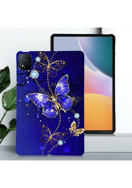 Infinix Xpad Mavi Kelebek Için Boyalı Tpu Tablet Kılıfı (Yurt Dışından)